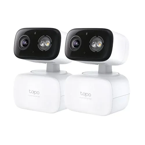 Tapo HybridCam 360 2K 30 fps Pan/Tilt Wired Wi-Fi Outdoor Security Camera 2-Pack