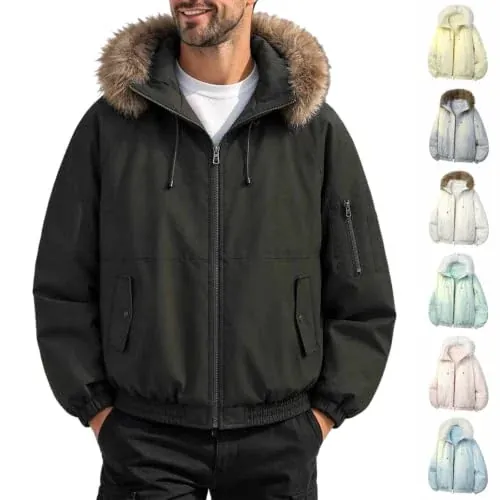 Hooded Full Zip Bomber Jacket
