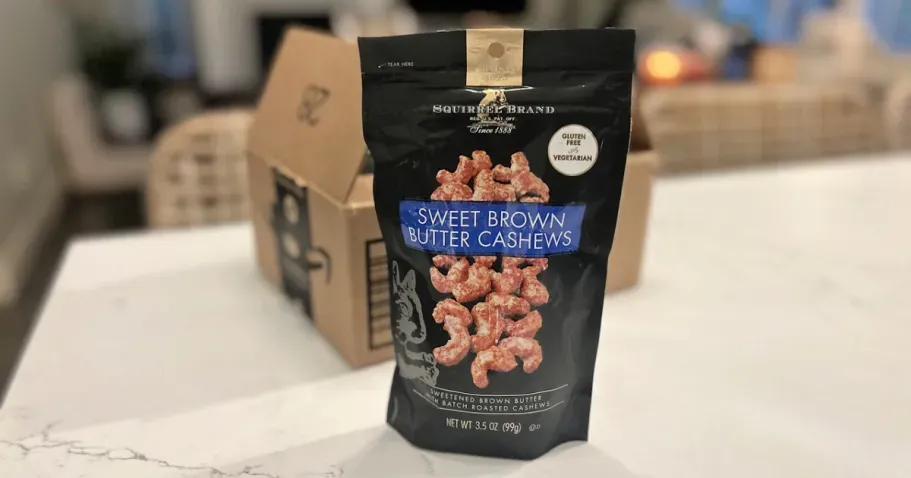 Squirrel Brand Sweet Brown Butter Cashews 3.5oz