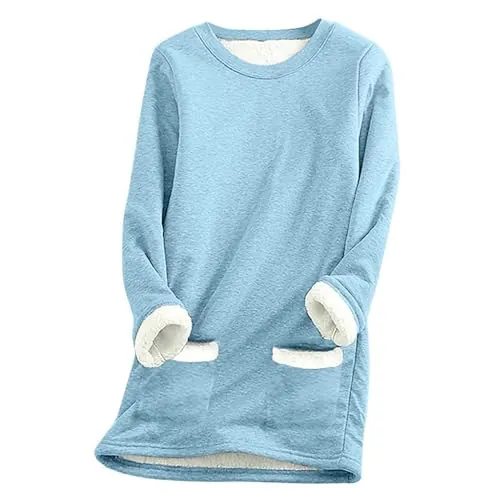 Sherpa Fleece Lined Crew Neck Sweatshirt