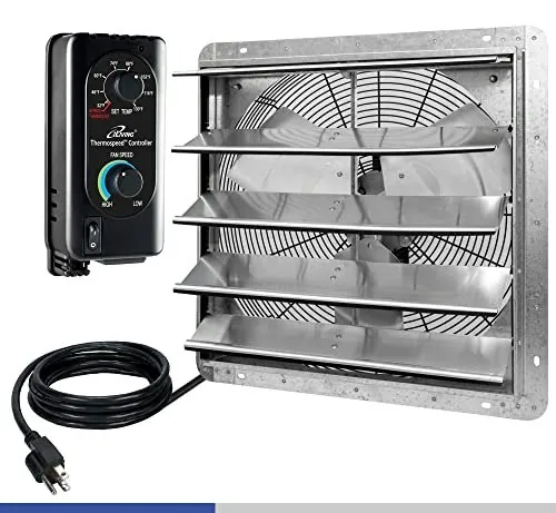 iLiving 20" Wall-Mounted Variable Speed Shutter Exhaust Fan