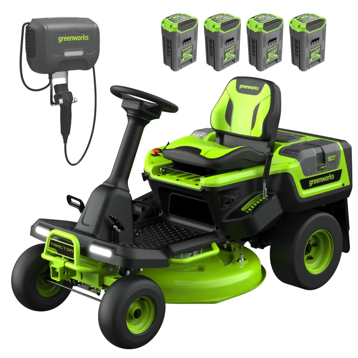 Greenworks 60V 30" CrossoverT Riding Lawn Tractor with (2) 8.0 Ah and (2) 4.0 Ah Batteries