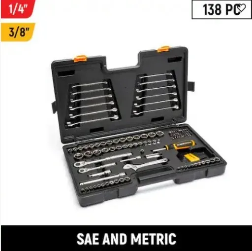 GEARWRENCH 1/4 in. and 3/8 in. Drive 72-Tooth 6-Point Professional Tool Set (138-Piece)
