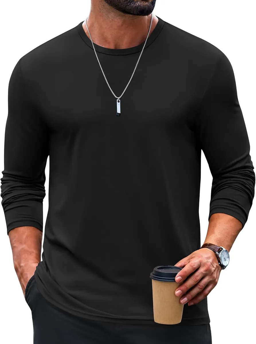 COOFANDY Men’s Long Sleeve Crew Neck