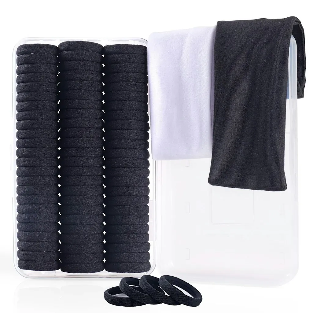 72-Piece Black Hair Tie & Ponytail Holders Set