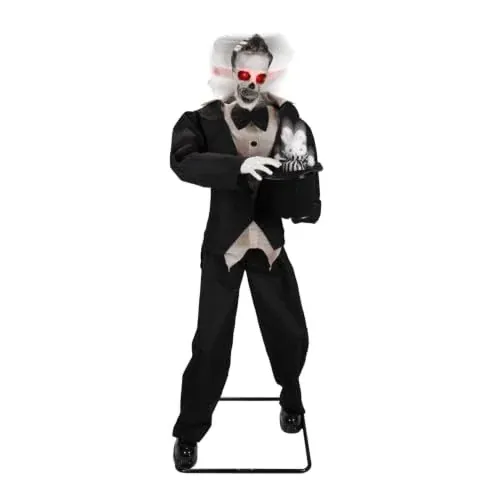 Haunted Hill Farm 5.9-Ft. Magician Halloween Animatronic