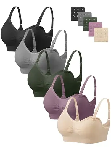 Angelhood Women Nursing Bras for Breastfeeding 5 Pack