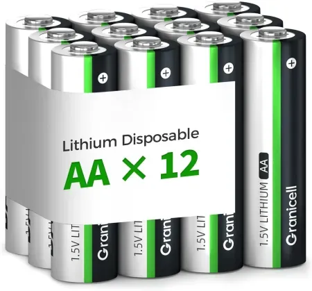 12-Pack Granicell Lithium AA Batteries