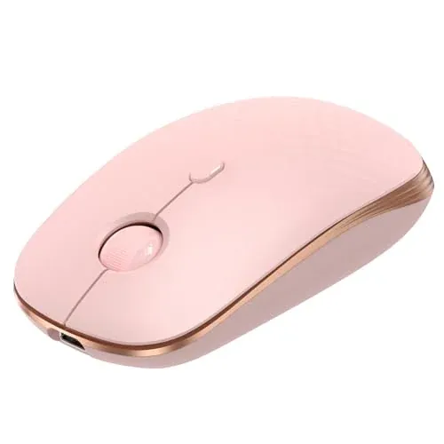 Tecknet Rechargeable Slim Wireless Silent Mouse (Rose Pink)