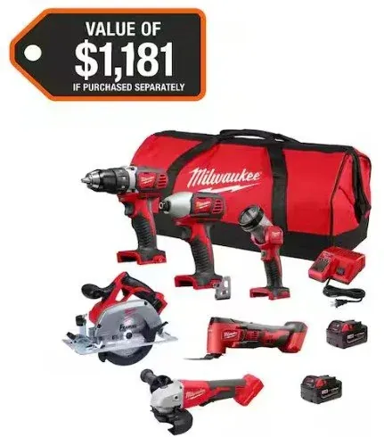 Milwaukee M18 18-Volt Lithium-Ion Cordless Combo Kit (6-Tool)