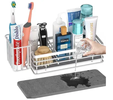 Yofidra Stainless Steel Kitchen Sink Caddy w/ Stone Drying Mat