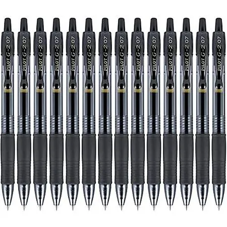 14-Pk Pilot G2 Premium Fine Point Rolling Ball Gel Pens (Black/0.7mm)