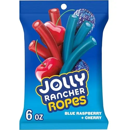 Jolly Rancher Ropes Candy Blue Raspberry & Cherry 6-Oz
