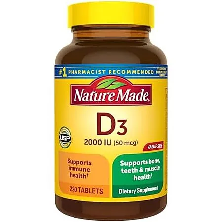 Select Accounts: 220-Ct Nature Made Vitamin D3 2000 IU Tablets (50mcg)