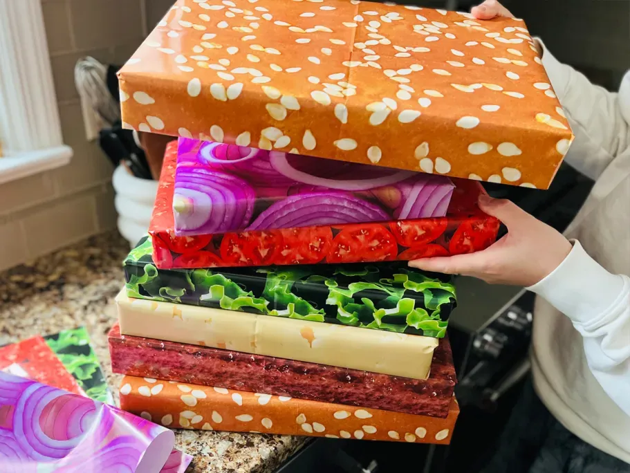 Hamburger Wrapping Paper Sheets 12-Pack