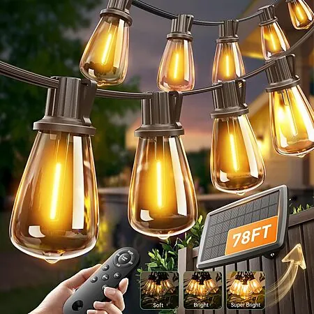 102' (96+6) Addlon Outdoor Solar Waterproof/Dimmable String Light w/ Remote
