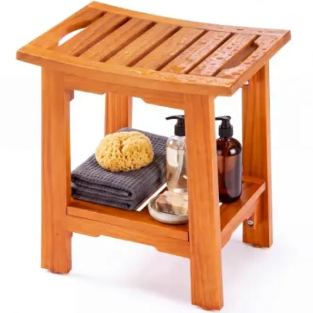 DUMOS 14" Waterproof Wood Shower Bench