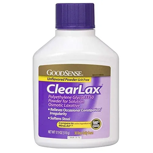 GoodSense ClearLax Polyethylene Glycol 3350 Powder for Solution, 17.9 Ounce