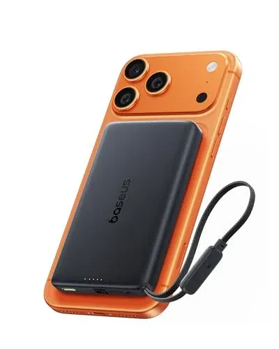 Magnetic Power Bank w/ Built-In 45W USB-C Cable