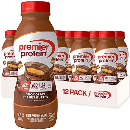 12-Pk 11.5oz Premier Protein Shake w/ 30g Protein (Chocolate Peanut Butter)
