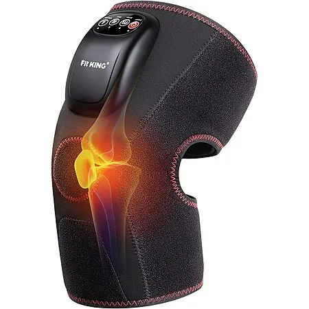 FIT KING Air Compression Knee Massager w/ Heat, 3 Modes & 3 Intensities