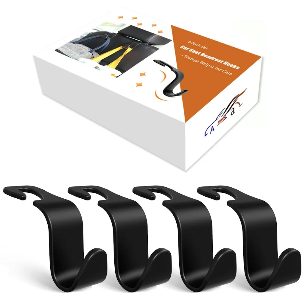 Amooca Car Headrest Hooks 4-Pack