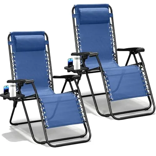 Zero Gravity Chairs Set of 2 Adjustable Lounge Chair