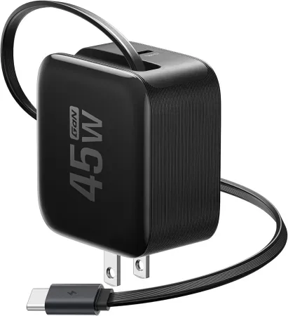 EF ECOFLOW 45W Retractable 3-in-1 Phone 2-Port Charger w/ Type C Cable