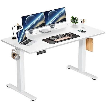 edx Electric Adjustable Standing Desks: 55" x 24" (White)