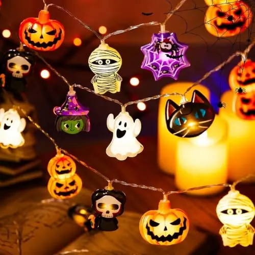 Halloween String Lights LED with Remote USB Powered