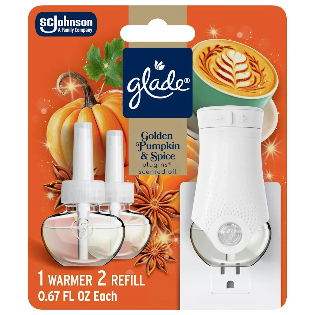Glade PlugIns Golden Pumpkin & Spice Starter Kit w/ Warmer & 2 Refills