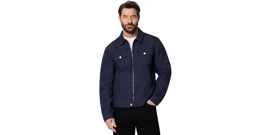 Amazon Essentials Men's Cotton Canvas Zip-Front Trucker Jacket