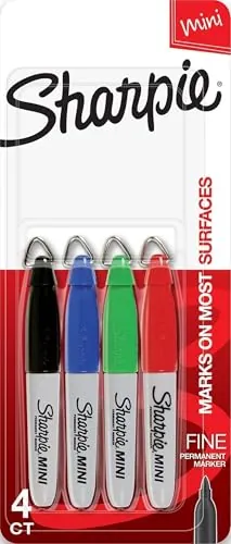 Sharpie Mini Permanent Markers 4-Ct Fine Point Assorted Colors