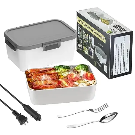 ROTTOTOON Electric Food Warmer 2 in 1 12V/110V Heated Lunch Box (1.8L Capacity)