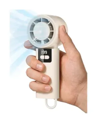 Zkidour 5000mAh 200-Speed Portable Handheld Mini Fan w/ LED Battery Display