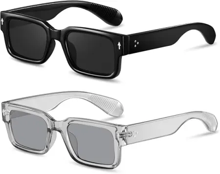 YDAOWKN Chunky Rectangle Frame Sunglasses