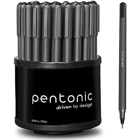 50-Ct 1.0mm Pentonic Ballpoint Pens In Organizer