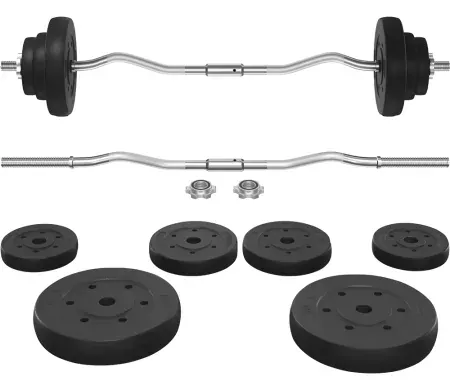 44lb Yaheetech Barbell Weight Sets w/ Detachable Curl Bar