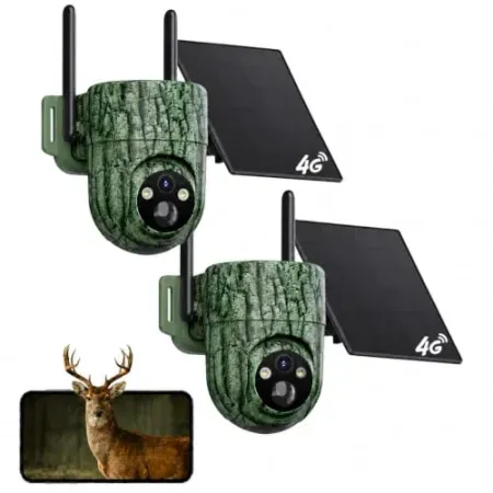 2-Pack SEHMUA 4G LTE 2K Cellular Trail Camera w/ Solar Panel