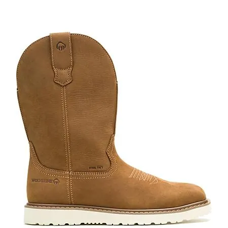 Wolverine Men's Bronc Wedge Pull-On Wellington Work Boots (Soft or Steel Toe)