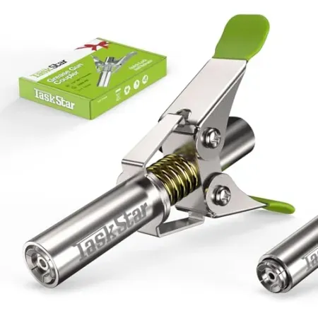 TaskStar 12000PSI 6-Jaw Clamping Grease Gun Coupler