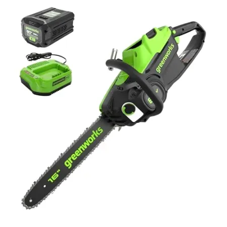 Greenworks 80V 16 in Cordless Electric Chainsaw w/ 2.5 Ah Battery, Charger