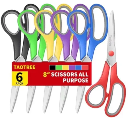 6-Pack Taotree All Purpose Heavy Duty 8" Scissors