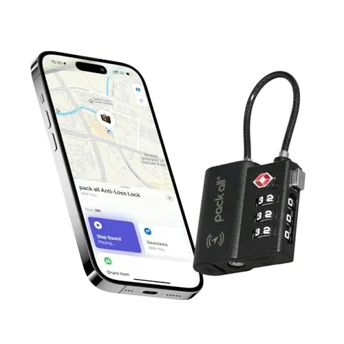 pack all Anti-Lost Tracking Luggage Lock, Smart TSA-Approved Cable Lock (1 Pack)