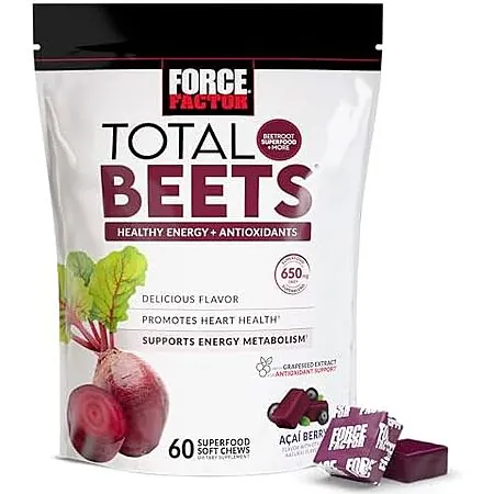Select Accts: 60-ct Force Factor Total Beets Soft Chews Heart Health Supplement