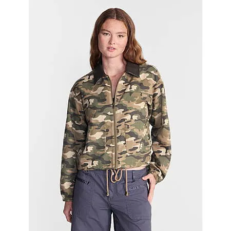 No Boundaries Women's 100% Cotton Twill Barn Jacket w/ Faux Leather Collar