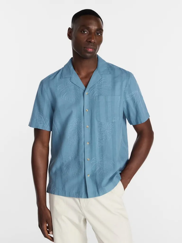 George Men's Embroidered Camp Shirt