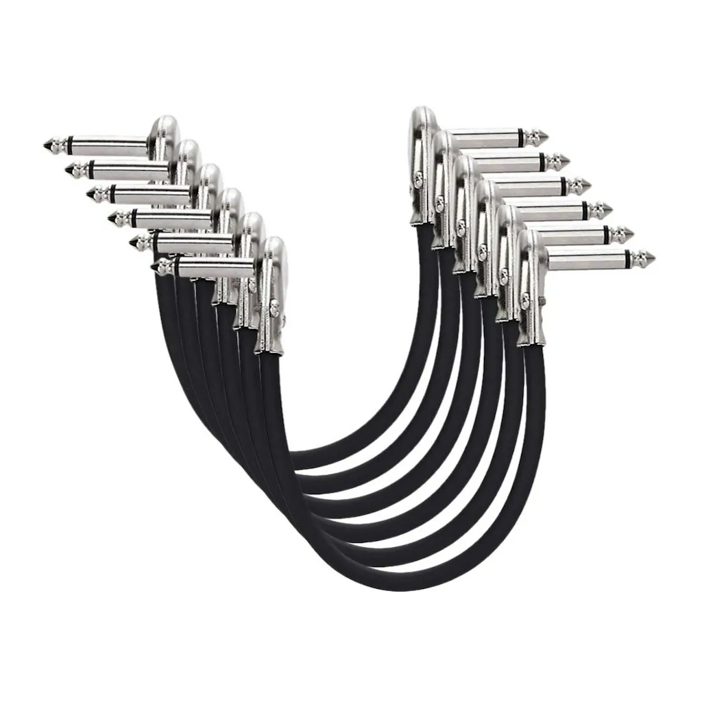 Amazon Basics 1/4" Right-Angle Guitar Patch Cable 6-Pack