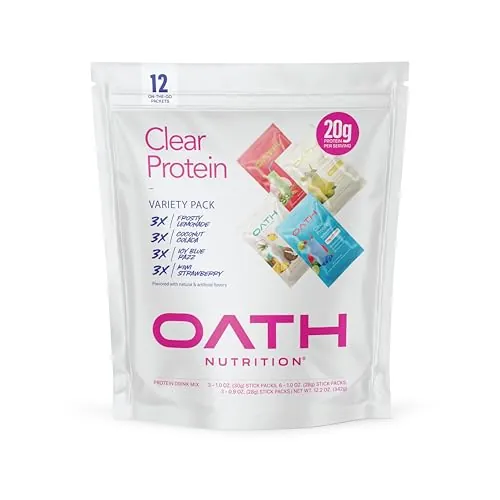 Oath Nutrition Clear Protein Powder 12-Count Variety Pack