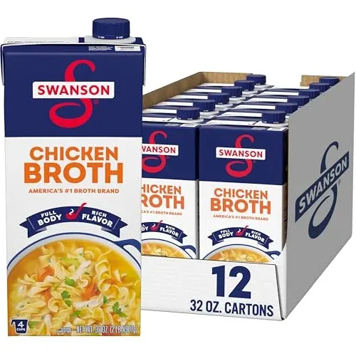 Swanson Chicken Broth 32-Oz Cartons, 12-Pack